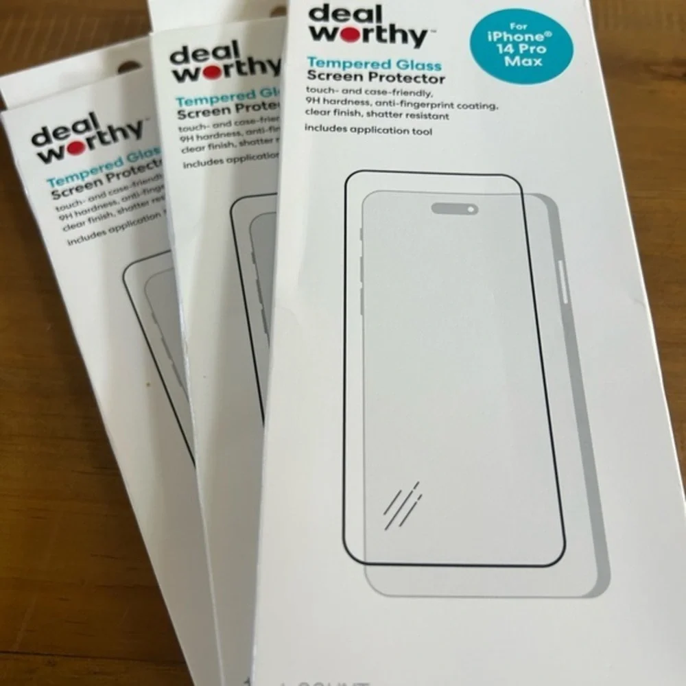 NWT Tempered Glass Screen Protector for iPhone 14 Pro Max - White Packaging